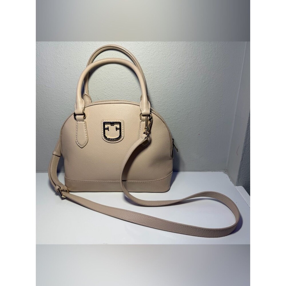 Furla Pebbled Dome Satchel in Pink/Beige